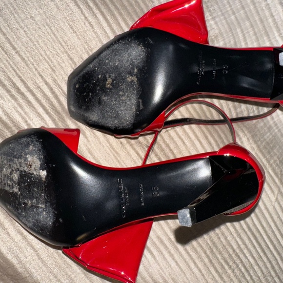 Saint Laurent Freja Patent Sandal with Large Bow (Red) - Picture 4 of 5